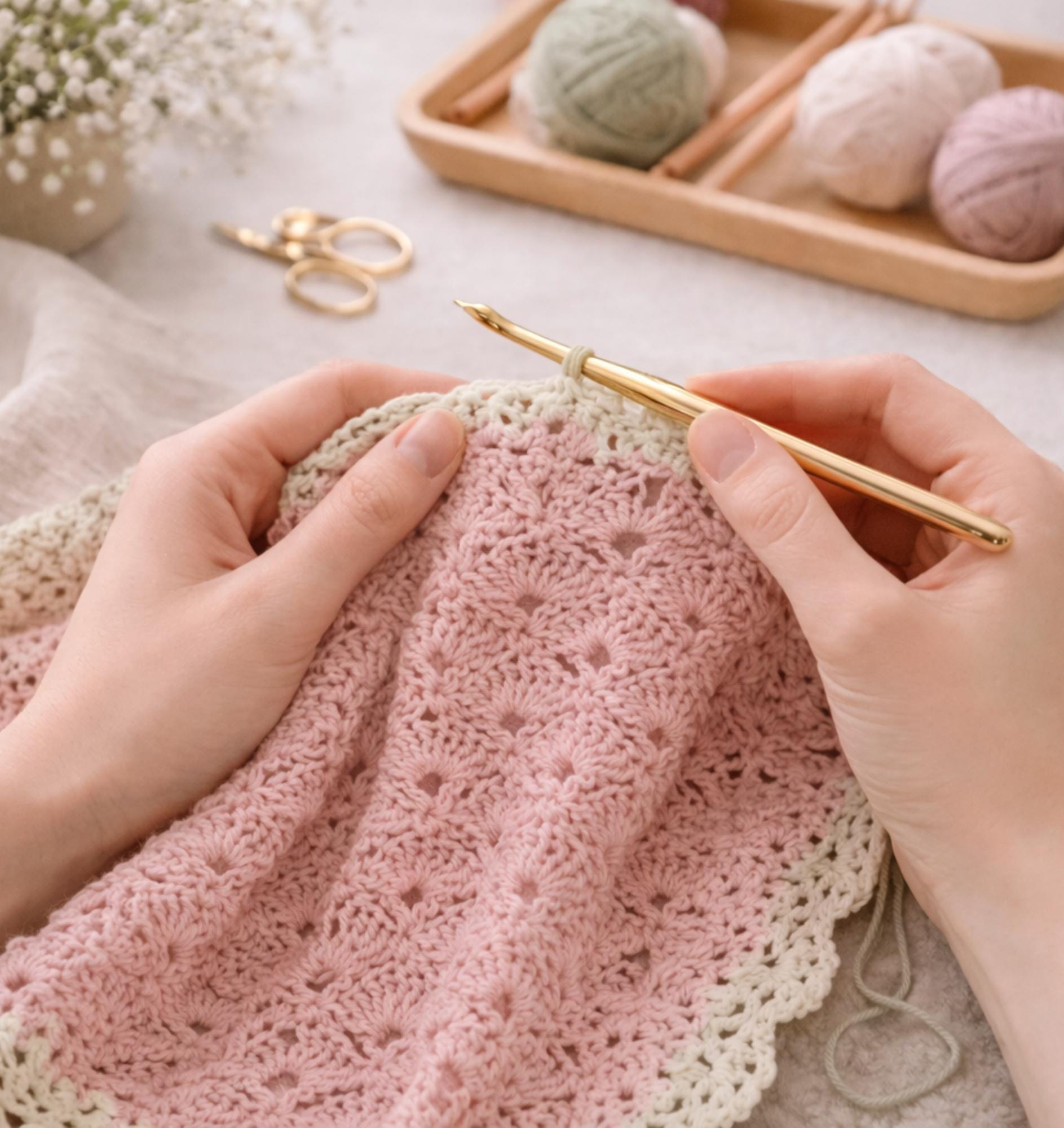 Shell Stitch Baby Blanket Pattern, Easy Crochet Pattern (PDF Download ...