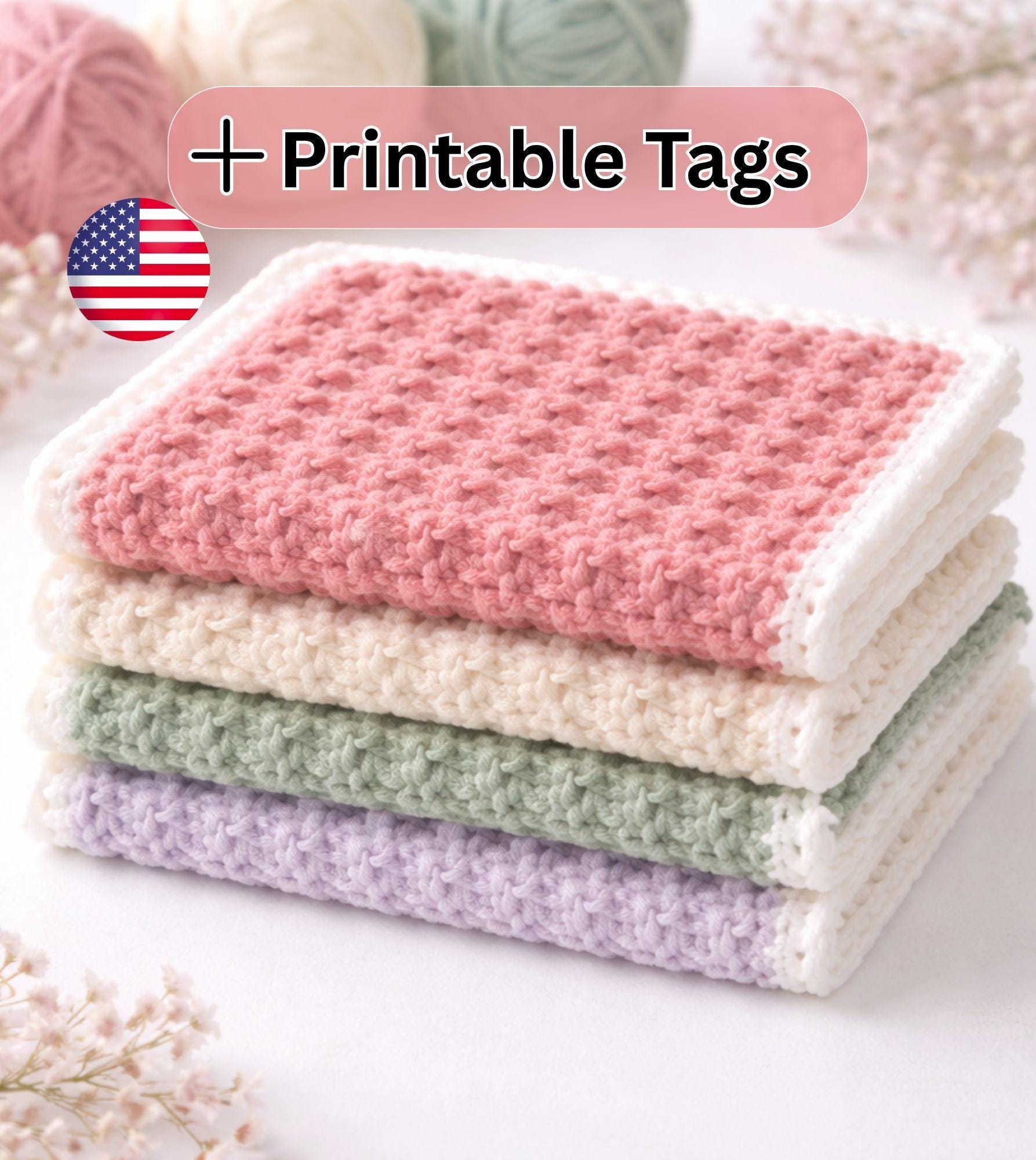 Farmhouse Crochet Waffle Stitch Dishcloth