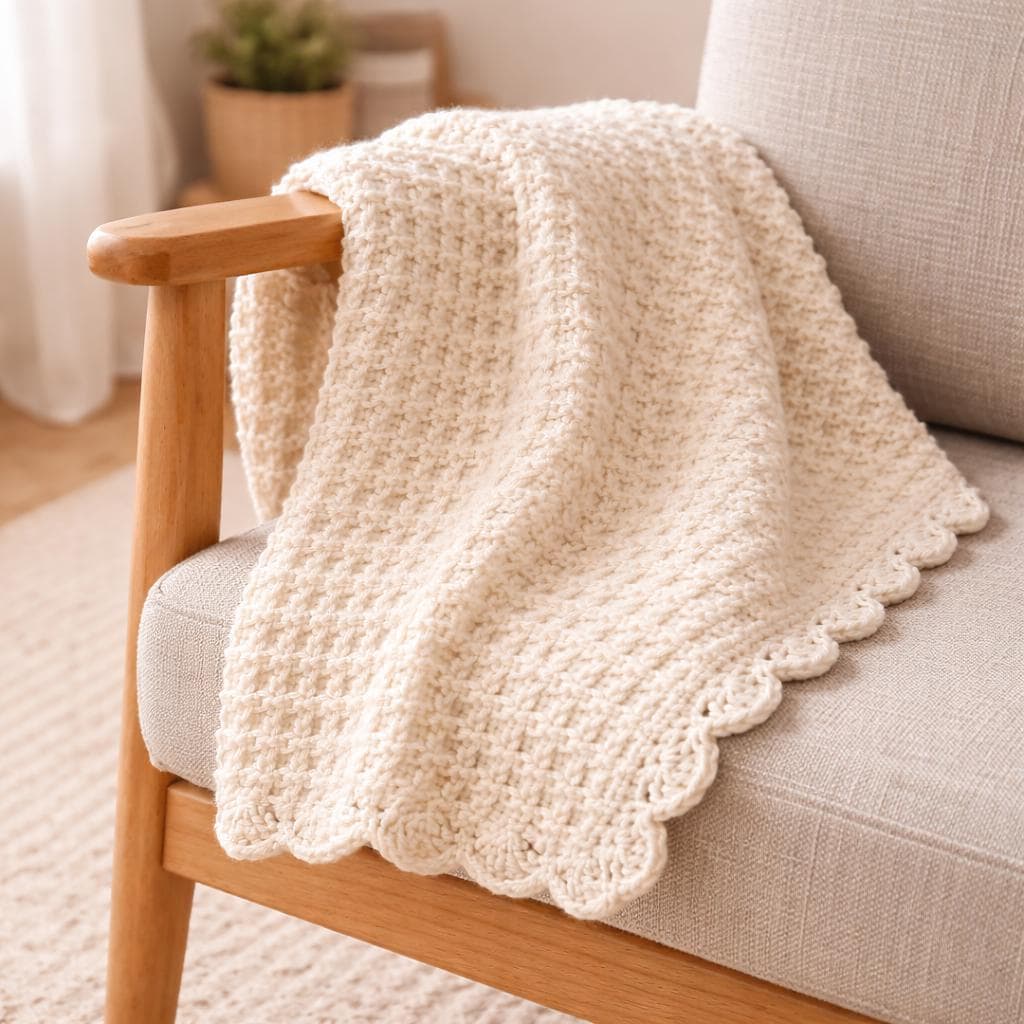 Waffle Stitch Crochet Baby Blanket