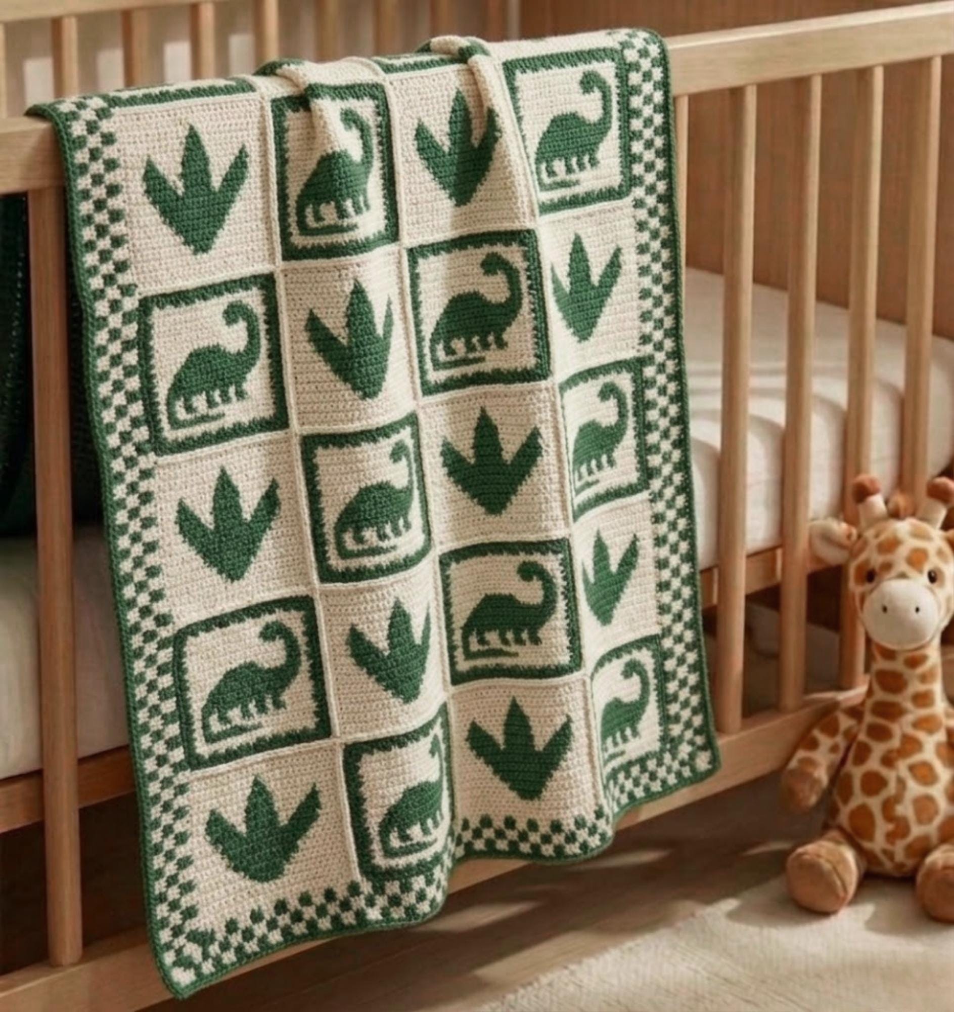 40 Dinosaur Blanket Crochet Patterns to Stitch for Kids, Nurseries, and Dino Fans 15 Dinosaur Crochet Baby Blanket