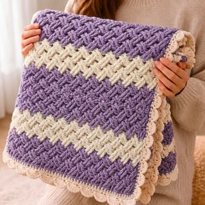 Easy Celtic Weave Crochet Baby Blanket Pattern, Textured Afghan (PDF Download)