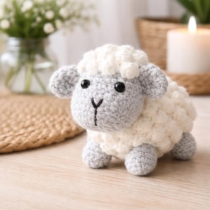 Modello PDF per realizzare all'uncinetto delle pecorelle di peluche, guida per realizzare un agnello amigurumi all'uncinetto