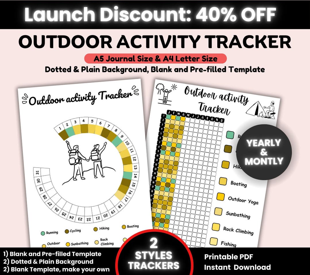 Outdoor Activity Inventory Outdoor Activity Tracker Printable, Movement Tracker, Fitness Tracker ...