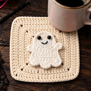 Spooky Ghost Granny Square Crochet Pattern (PDF Download)
