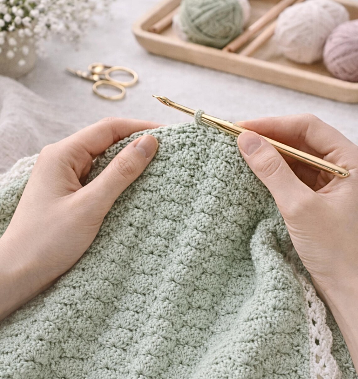 Easy Baby Blanket Crochet Pattern, Shell Stitch Beginner Friendly (PDF ...