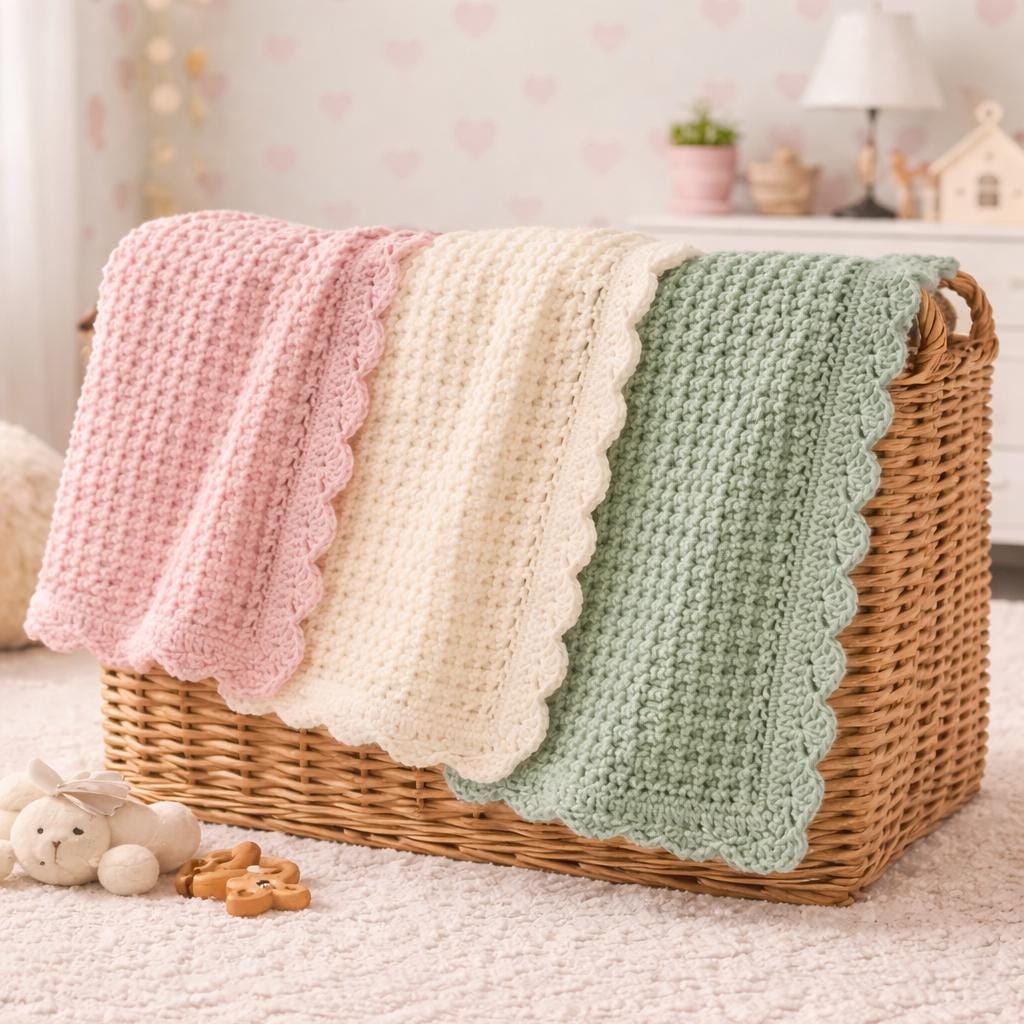 Waffle Stitch Crochet Baby Blanket