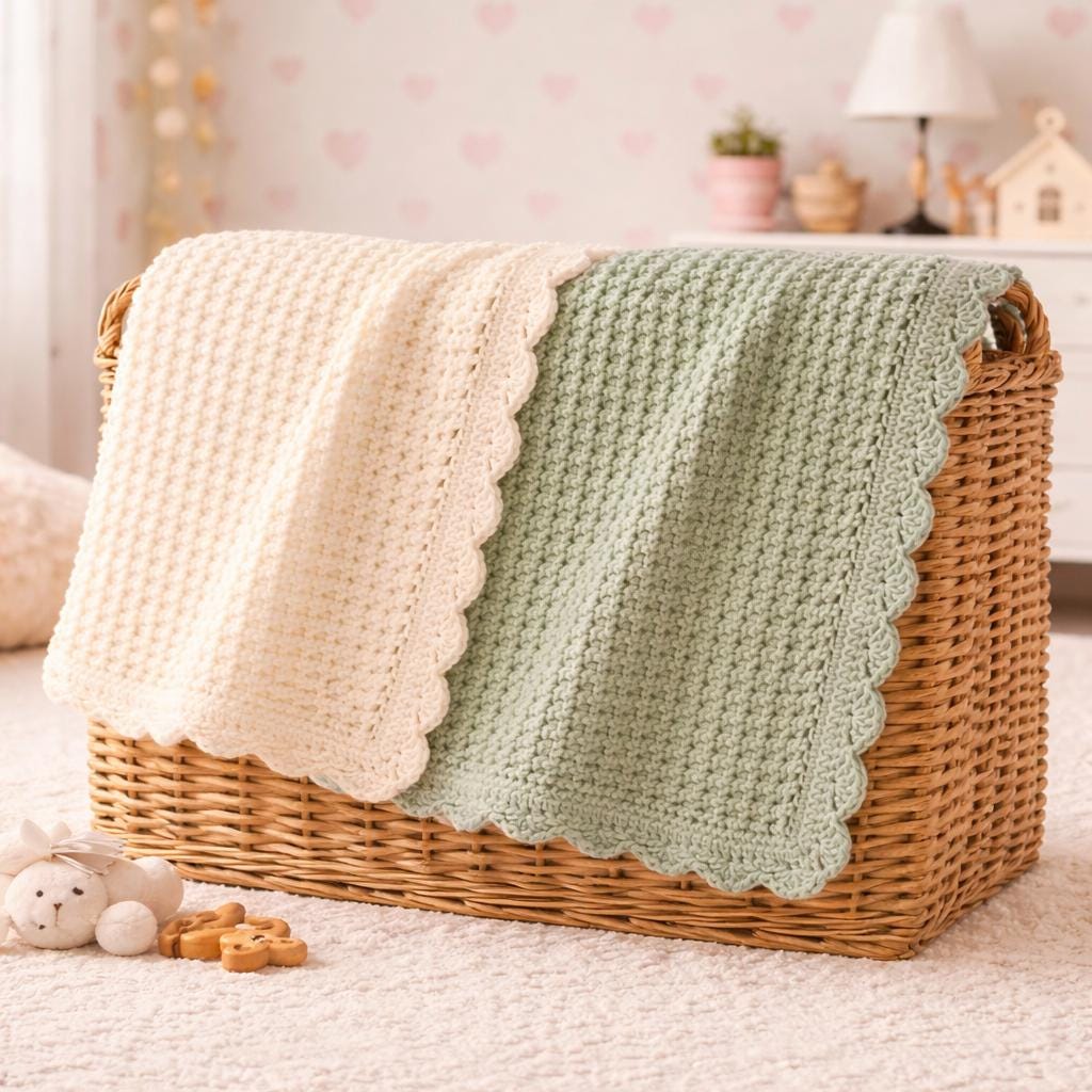 Waffle Stitch Crochet Baby Blanket