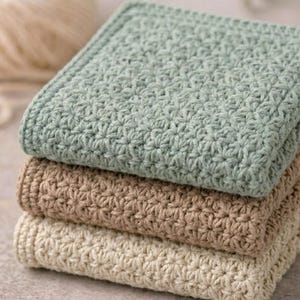 Star Stitch Dish Cloth Crochet Pattern, Farmhouse Rustic Kitchen (PDF Download)