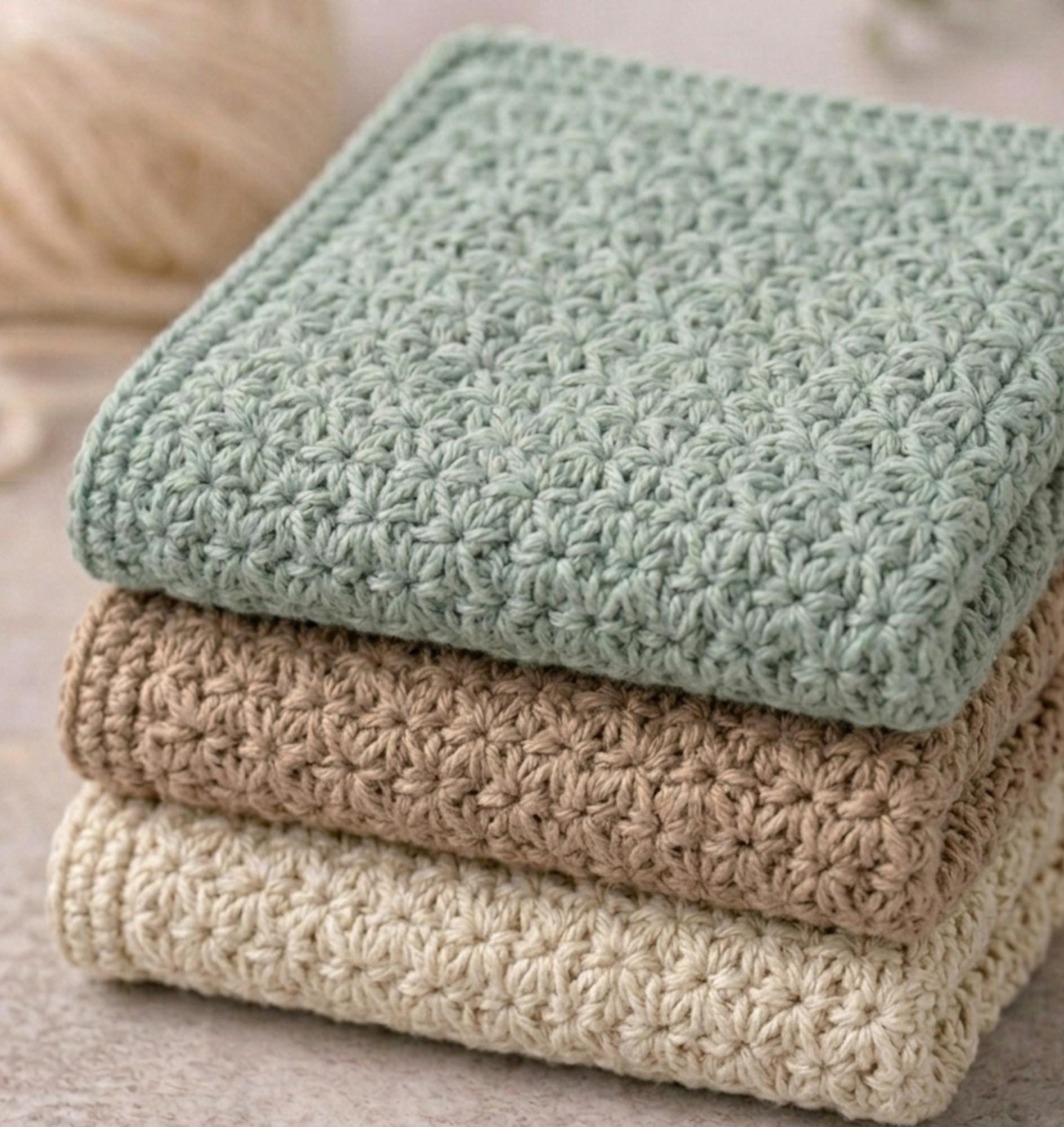 Dish Script Crochet Pattern Star Stitch Dish Cloth Crochet Pattern, Farmhouse Rustic Kitchen (PDF ...