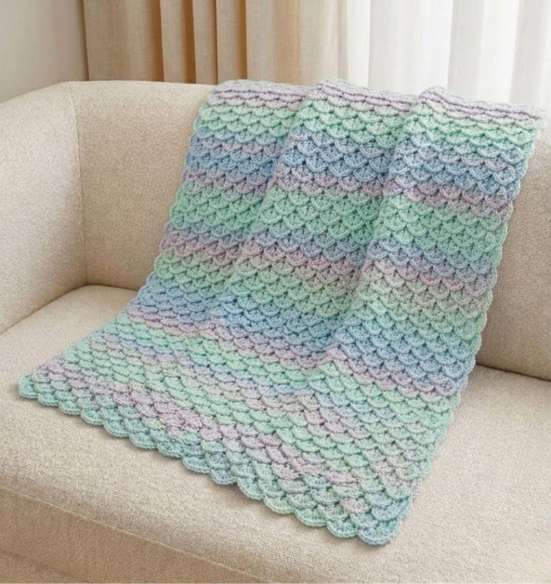 Crocodile Scales Crochet Blanket Pattern, Easy Crochet Blanket Pattern ...