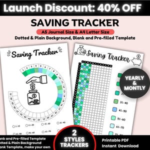 Savings Tracker Printable: A4/A5 Saving Journal (PDF Download)