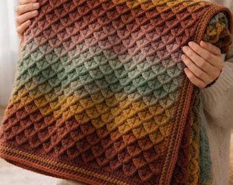 Dragon Scales Crochet Blanket Pattern, Easy crochet Blanket Pattern (PDF Pattern)