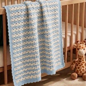 Iris Stitch Baby Blanket Crochet Pattern, Textured Afghan (PDF Download)