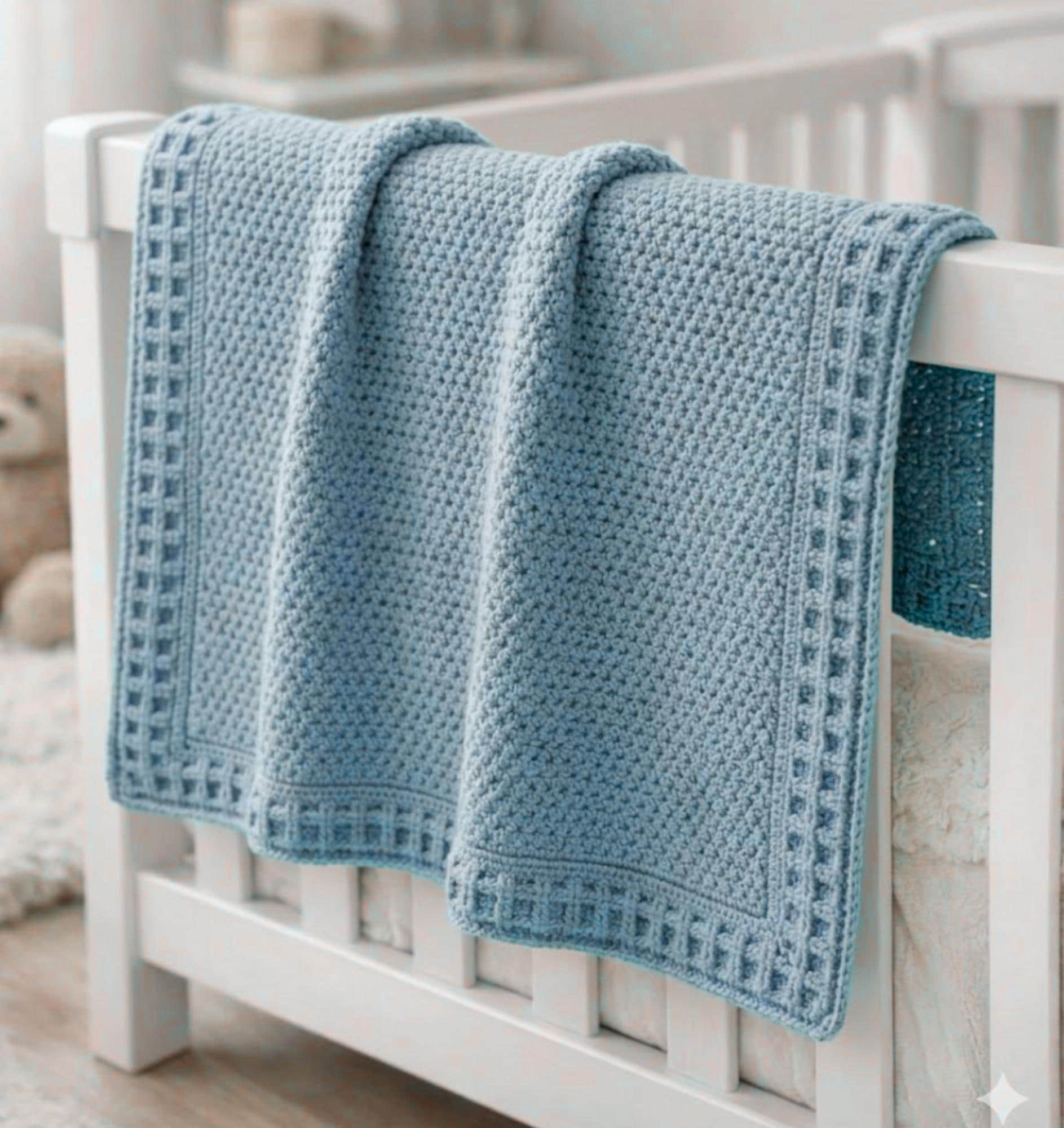 Crochet Waffle Stitch Baby Blanket