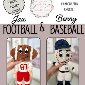 Paquete de patrones de crochet: jugadores de béisbol y fútbol