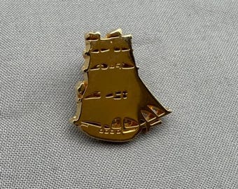 Vintage sailing pin | tall pirate ship brooch