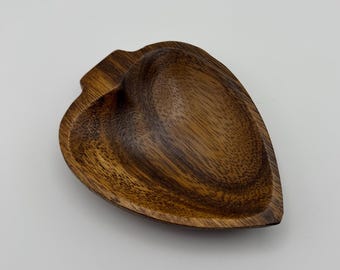 Vintage heart dish | hand carved wood tray