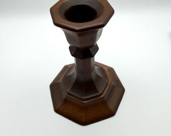 Vintage candle holder | wood candlestick | rustic decor