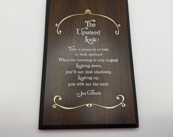 Vintage wall art | “Upward Look” | inspirational plaque