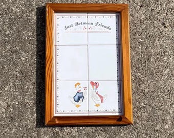 Vintage dry erase | Country Geese tile note board