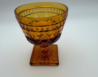 Vintage dessert dish | pedestal goblet | Indiana Glass Colony Park Lane