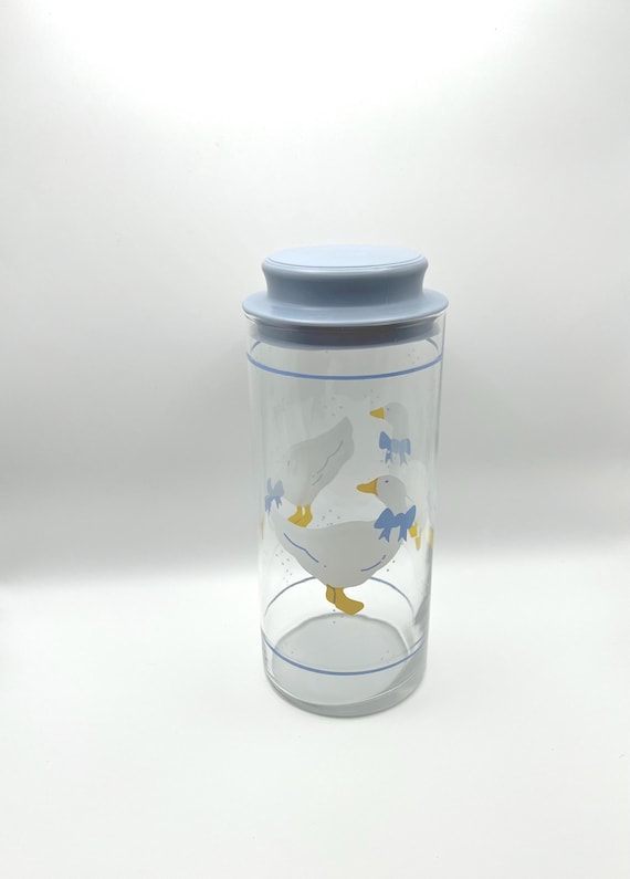 Vintage canister | Country Geese storage jar | cottagecore decor