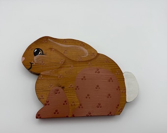Vintage rabbit decor | hand painted bunny wall art