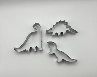 Vintage cookie cutter | metal dinosaur 3 piece set