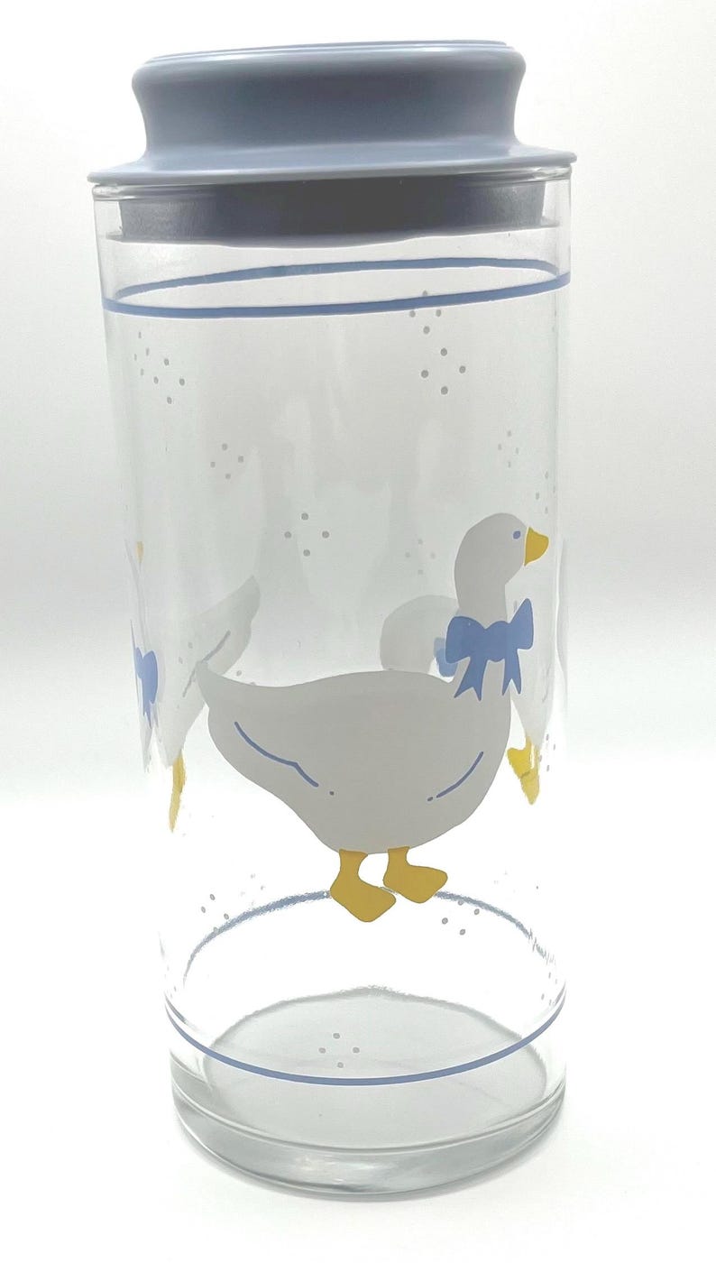 Vintage canister | Country Geese storage jar | cottagecore decor image 6