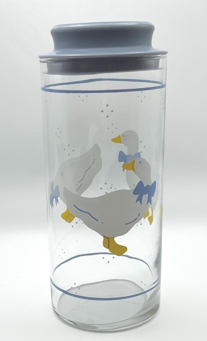 Vintage canister | Country Geese storage jar | cottagecore decor image 4