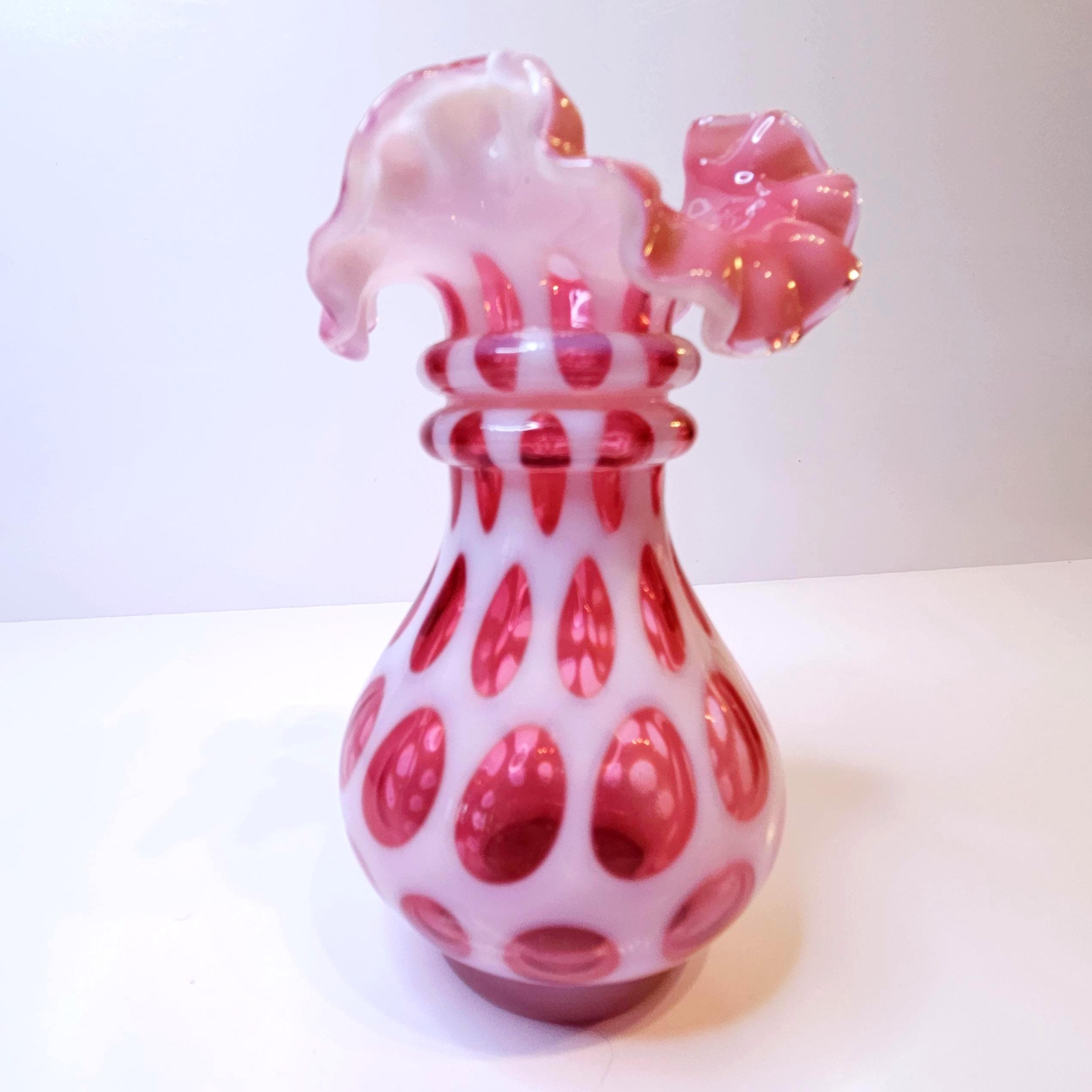 ビンテージ フェントン クランベリー コイン ドット オパール