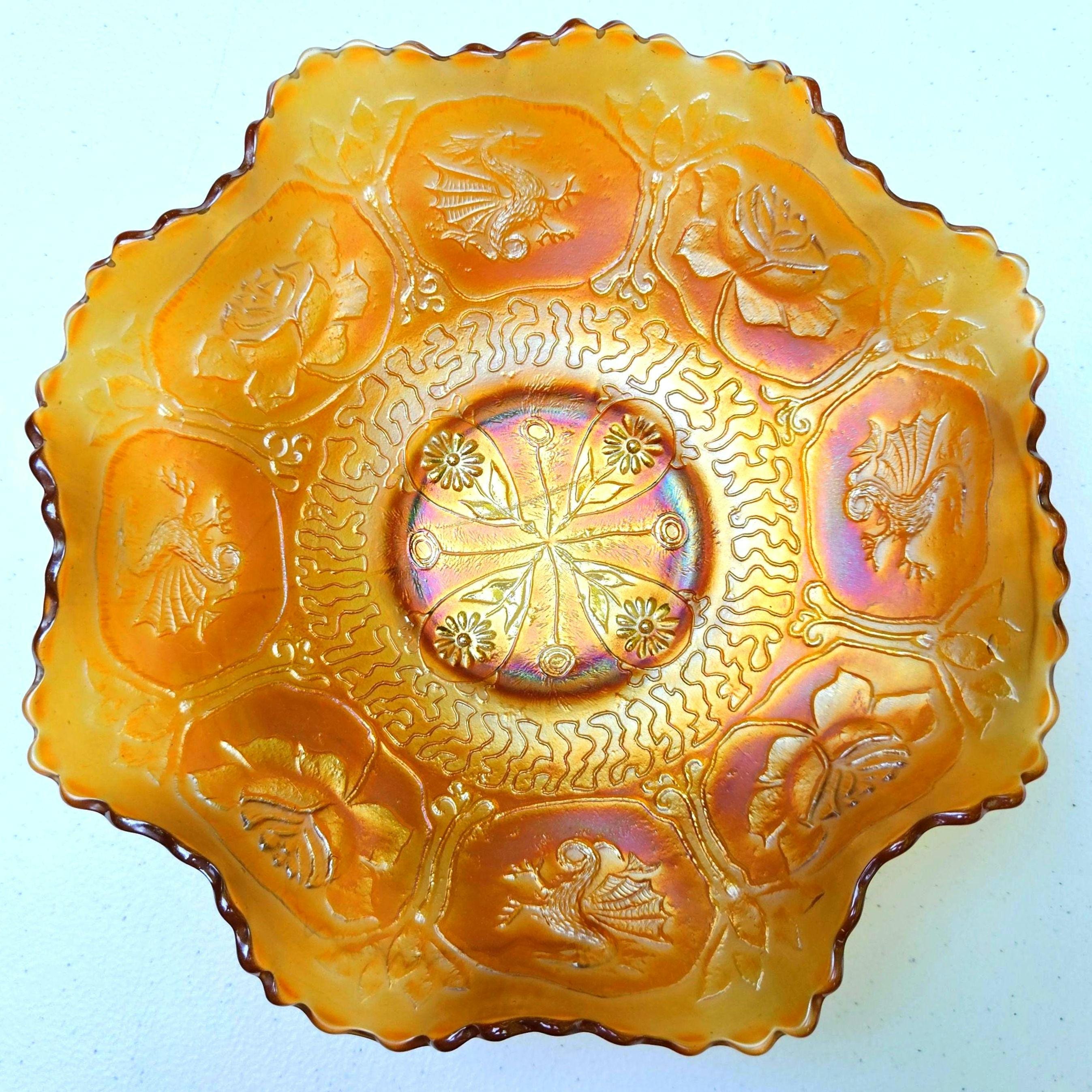 Carnival Glass Dragon and Lotus - Etsy