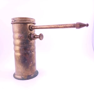 Eagle Oil Can – Metal Pump Oiler with Spout | Industrial Decor or Garage Collectible. Stands 5&quot; Tall x 6&quot; Across. Beautiful Natural Patina.