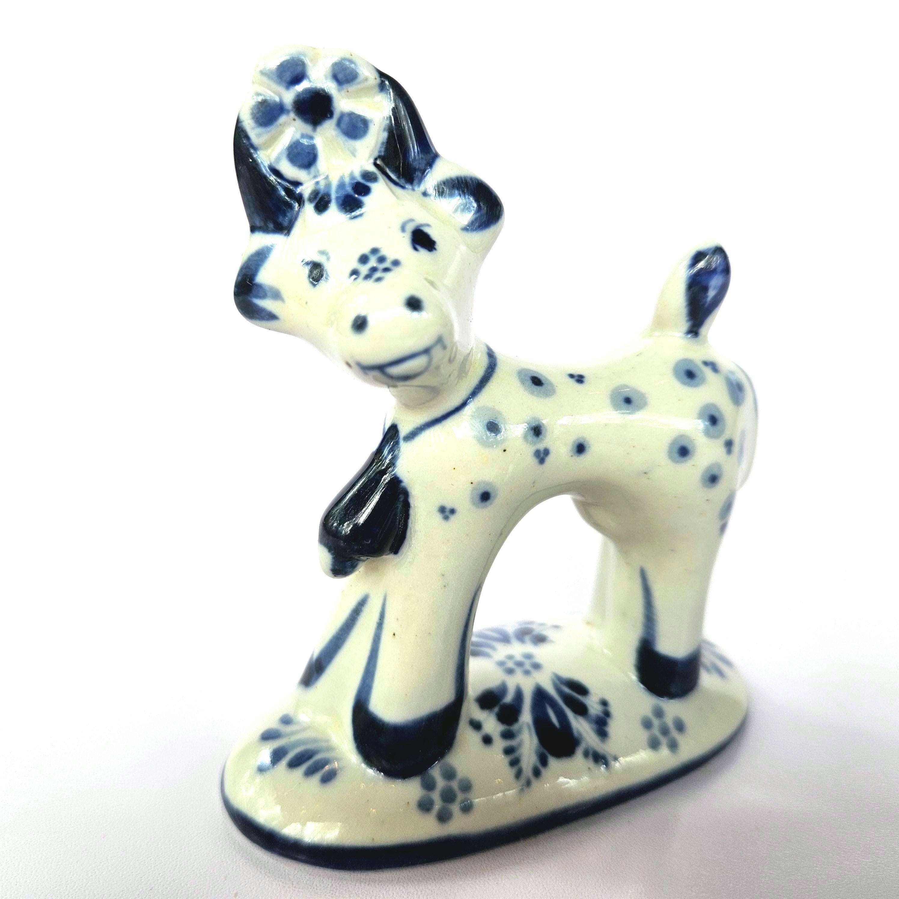 未使用 ロシア 青い花 グジェリ焼 トップ GZHEL 陶器 ボウル 手描き