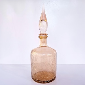 Empoli Rosa Craquelé Glaskaraffe. Maße: 12 cm hoch x 11 cm breit. * Siehe Beschreibung