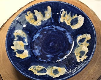 ヴィンテージの青と白の陶器ボウル - 6インチ - サイン入り - Etsy 日本