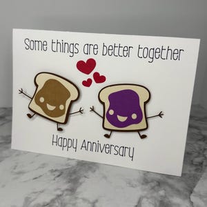 Handmade Anniversary Card, Peanut butter and Jelly