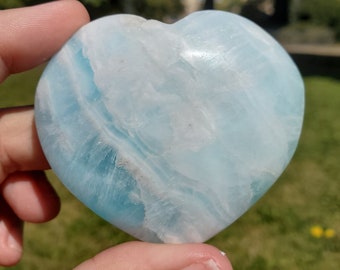 225.4gr Natural Pink Calcite Heart Bowl 11.1x12.5x1.5cm From Pakistan