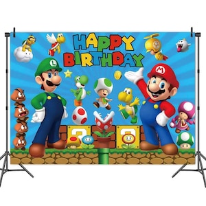 Mario Birthday Backdrop Background Scene Setter