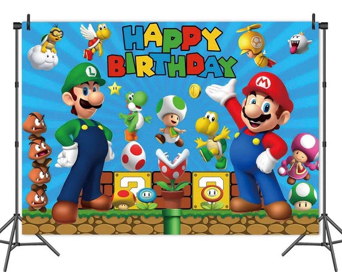 Mario Birthday Backdrop Background Scene Setter - Etsy