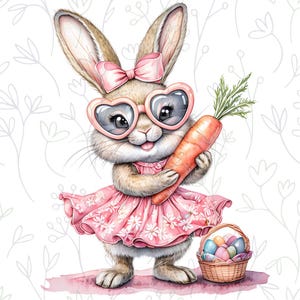 Girl Easter Bunny PNG File, Easter Shirt Design, Digital Download, Printable Easter Image, T-Shirt Art, Holiday Clipart