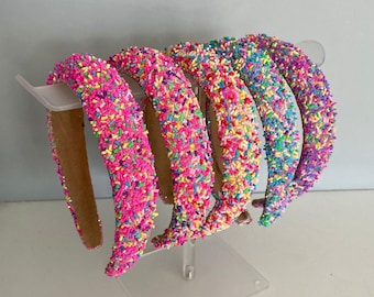 Birthday Sprinkle Headband | Donut Theme Beaded Hairband | Candy Accessory | Gift for Her