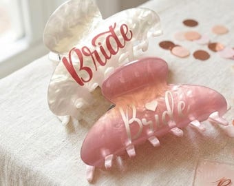 Braut Haarkralle Clip | Braut Clip niedlich Bachelorette Geschenk oder Hochzeit Morgen Haarschmuck