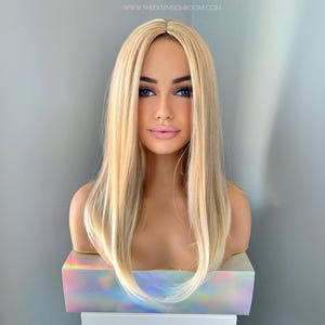 Ash Blonde Wig | Straight Center Part 18 Inch Glueless Wig | Hailey