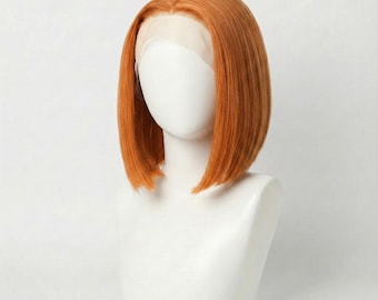 Orange Bob Lace Front Wig 12 Inch Straight Ginger Wig Short Sleek Orange Wig | Koi