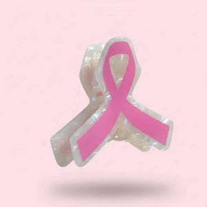 Pince à cheveux de sensibilisation au cancer du sein | Griffe ruban rose | Accessoire de soutien pour Octobre rose, idée cadeau de survivant