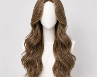 Brown Wig with Soft Curls Glueless Wig 26 Inch Length | Lexi