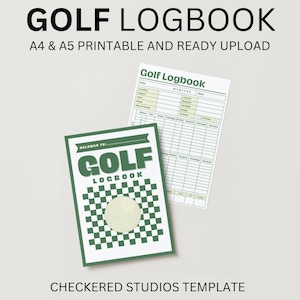 Printable 120-Page Golf Logbook and Score Tracker | Digital Golf Journal and Planner | Editable GoodNotes Golf Scorebook Instant Download