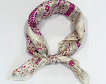 Vintage Floral Paisley Pink Square Scarves Satin Head Neck Scarf Neckerchief Bandana Hair Wraps Wrist Handbag Gift Mother’s Day Gift