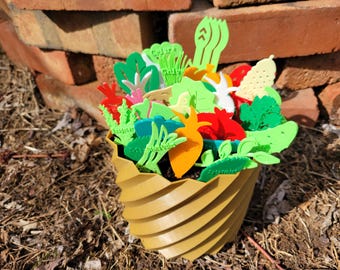 3D Printed Vegetable Plant Markers – Garden Labels in Veggie Shapes for Herbs & Vegetables